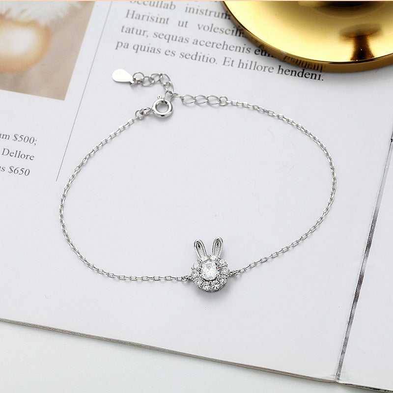 Bracelets de lapin pleins de diamants de style de luxe abordables pour femmes