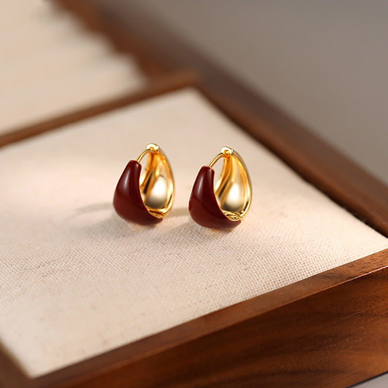 Women's Vintage Red Clip Light Luxury Temperament Rings