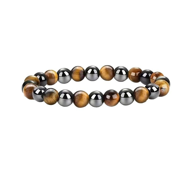 Natural Stone Crystal Tigereye Hematite Beaded Bracelets