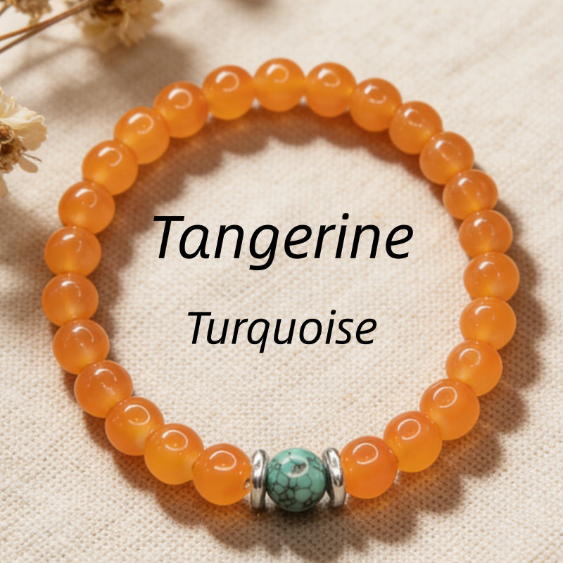 Natural Stone Prosperity Good Luck Orange With Bracelets