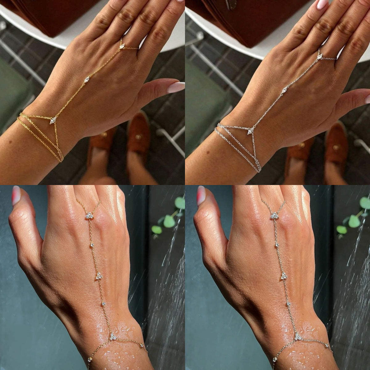 Women's Light Luxury Copper Chain Finger Graceful Personality High-grade Bracelet