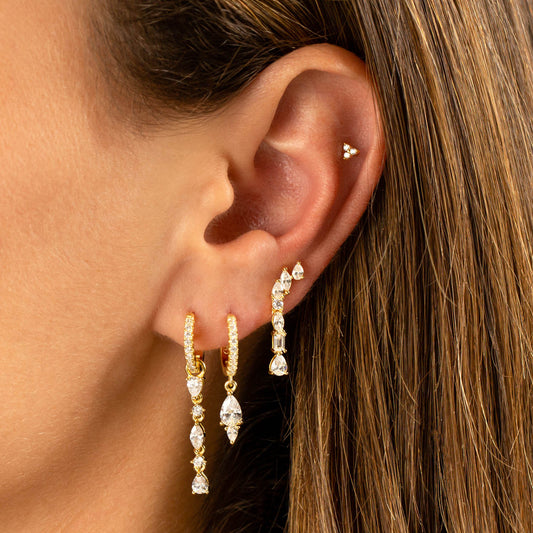 Trendy Suit Geometric Zircon Ear Ornament Earrings