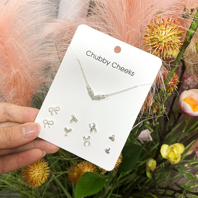Women's Earings Pairs Simple Sweet Combination Weekly Jewelry Set