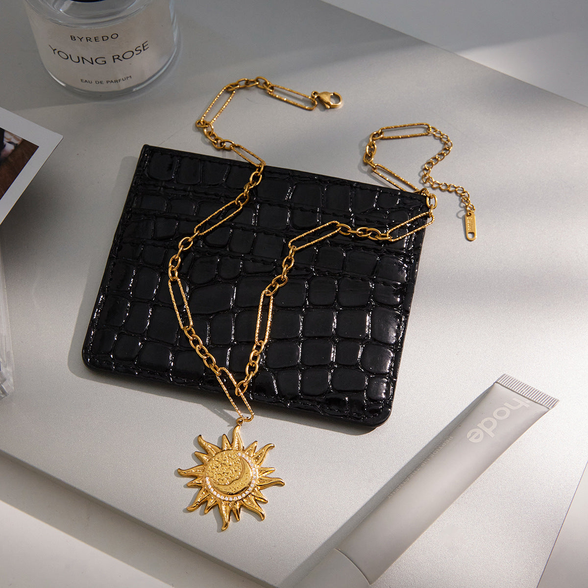 Light Luxury Minority Female Stainless Sun Jewelry Set