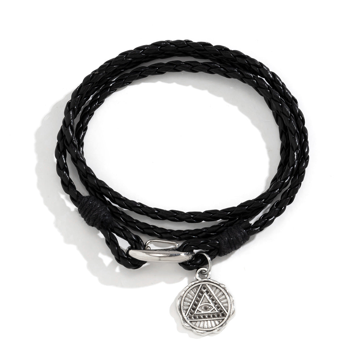 Coole, schlichte, fünfzackige Stern-Armbänder aus Leder für Herren im Hip-Hop-Stil