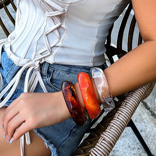 Irregular Translucent Female Personality Acrylic Color Bracelet