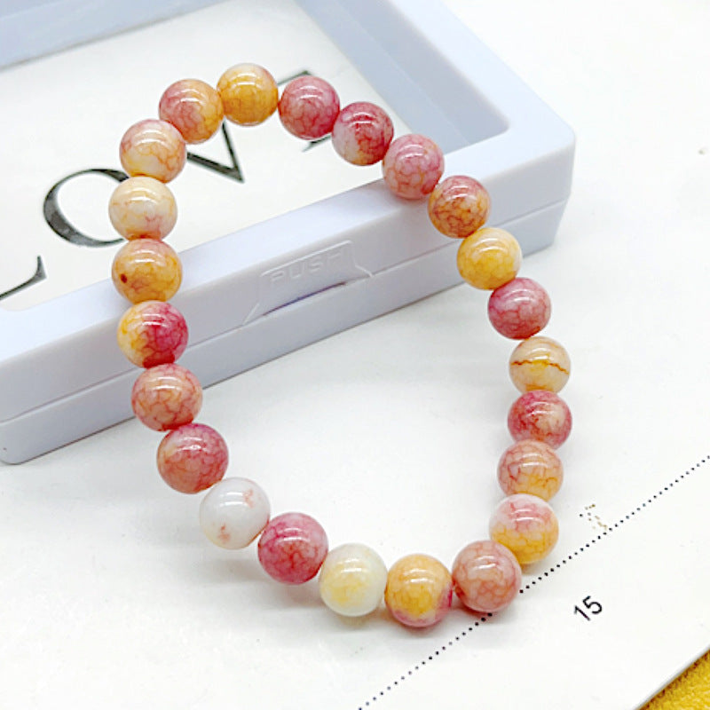 Broken Ice Crack Round Candy Color Bracelets