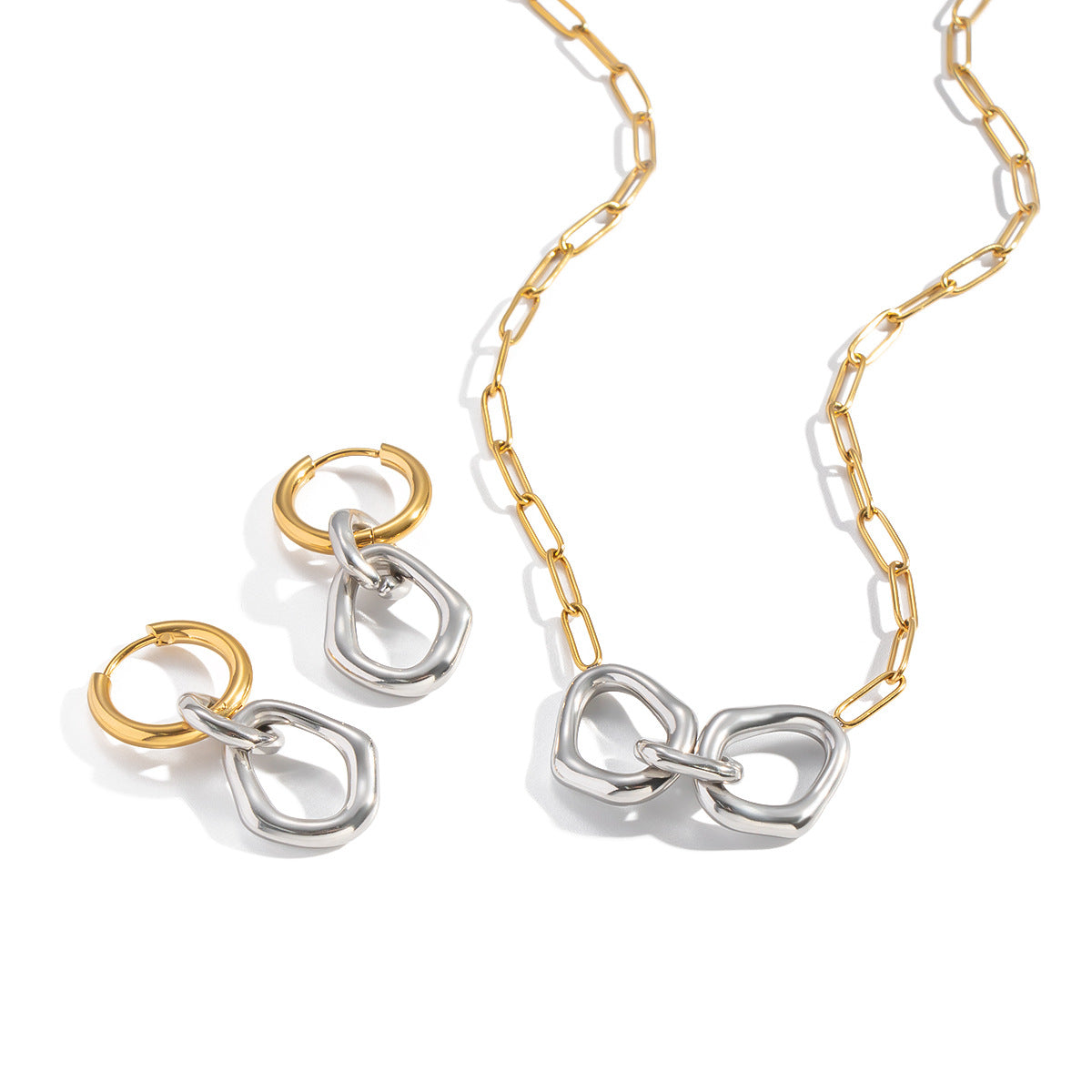 Double Buckle Suite Stainless Steel Vacuum Necklace