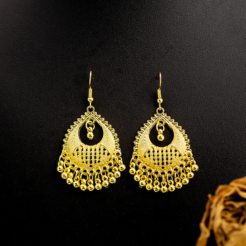 Style Peacock Golden Bell Tassel Bohemian Earrings