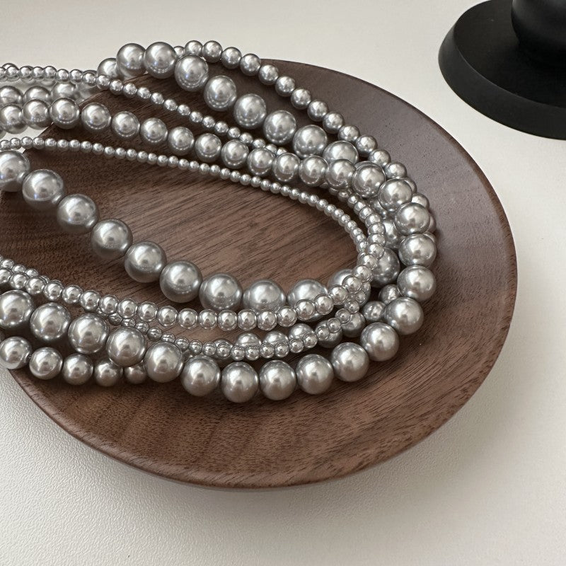 Sier Korean Style Niche Really Many Hemp Gray Fashion Necklaces