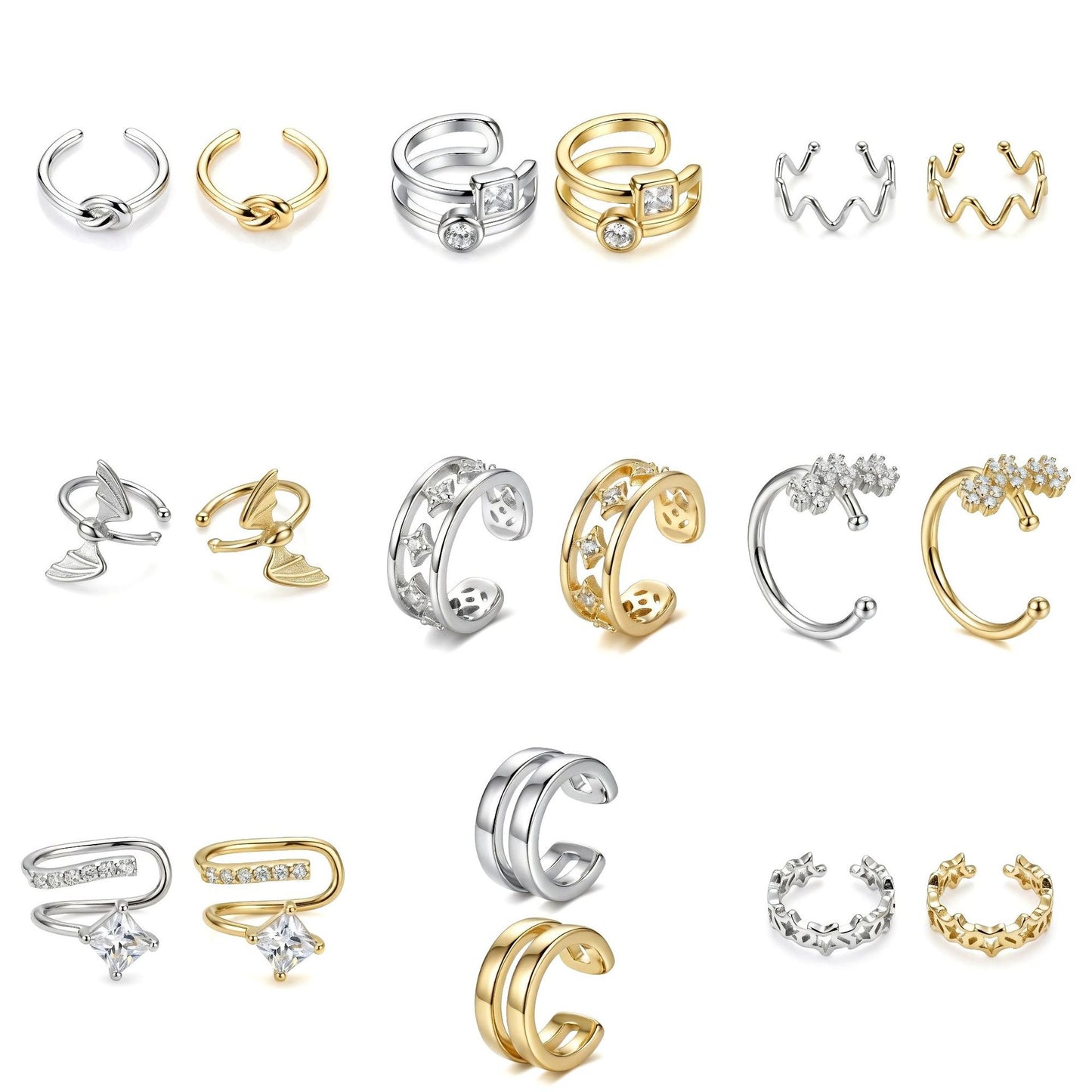 Copper Micro Inlaid Zircon Shaped Exquisite Versatile Without Ear Clip