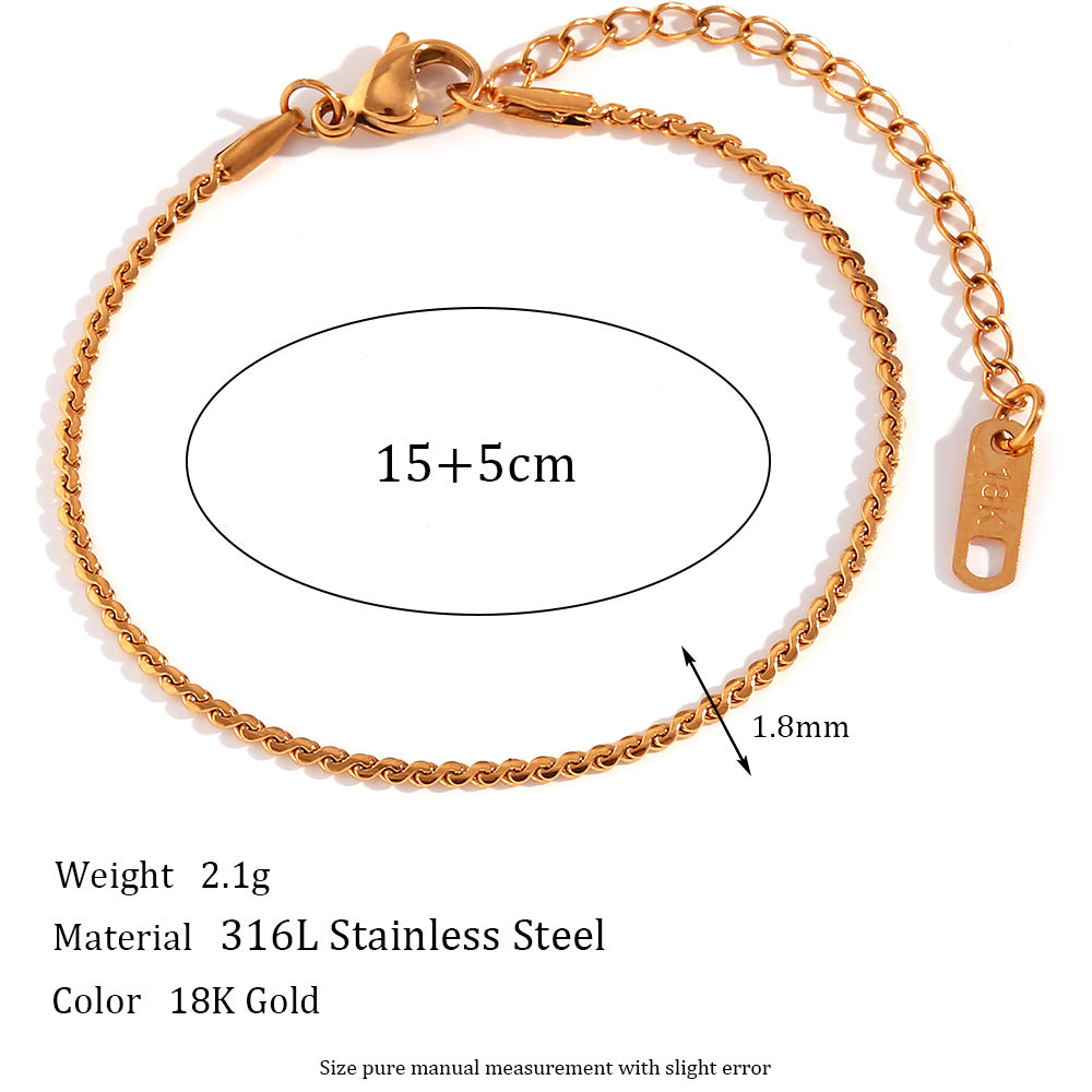 Women's Simple Fashion Personality Titanium Steel Choker Bracelets