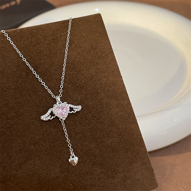 Angel Wings Heart Clavicle Chain Niche Necklaces