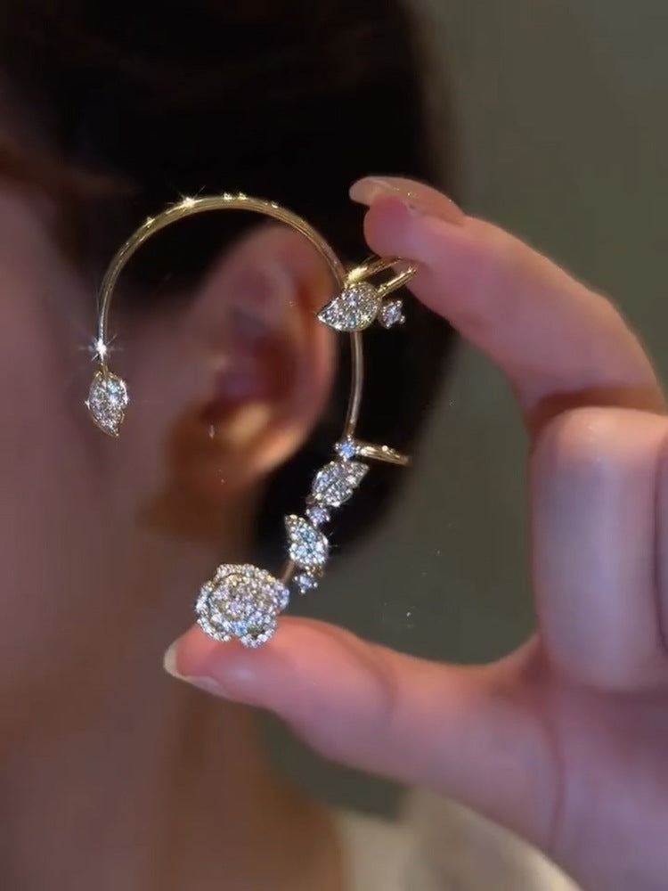 High-grade Sweet Asymmetry Tassel Ear Clip Versatile Rings
