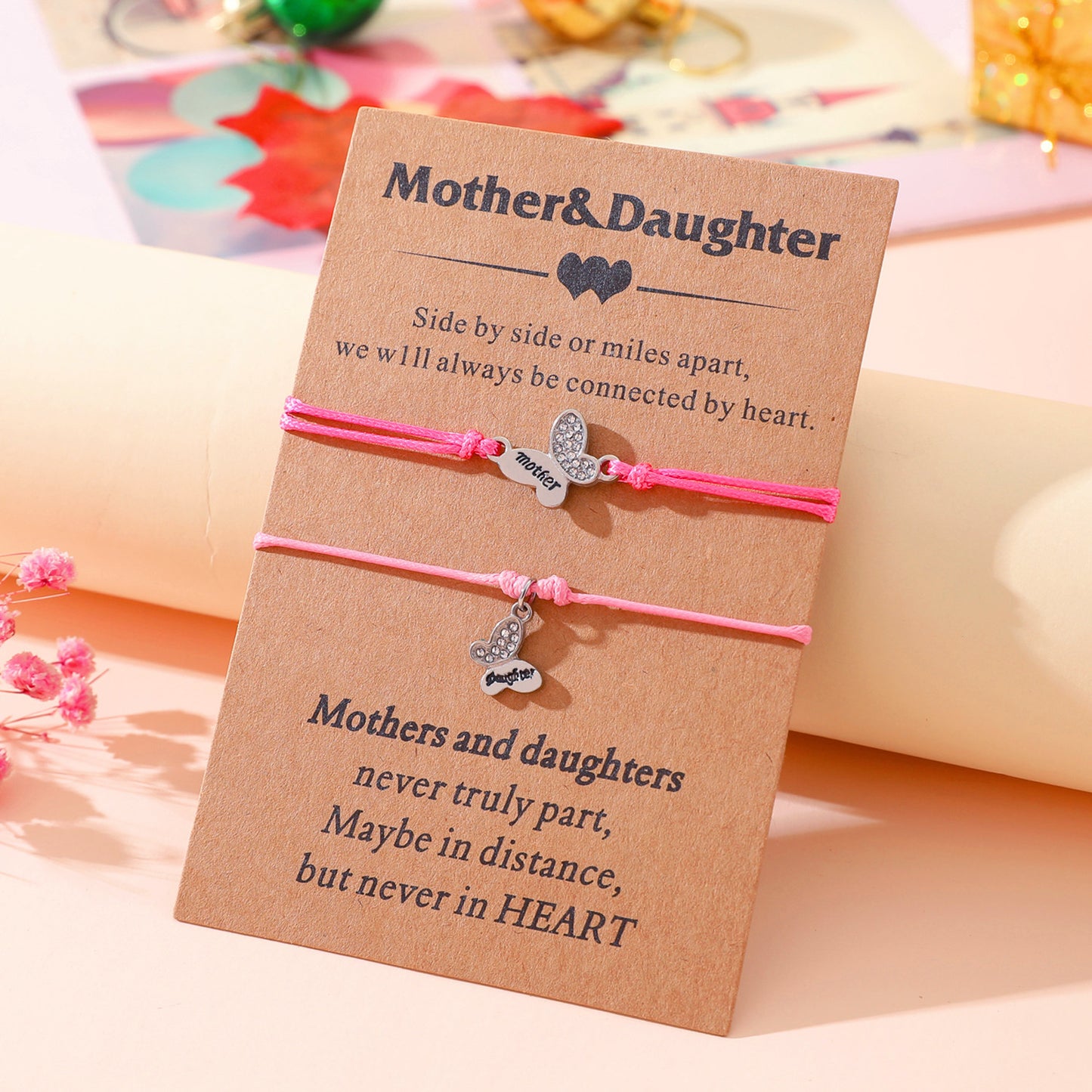 Women's Butterfly Mother And Daughter Lettering Metal Bracelets