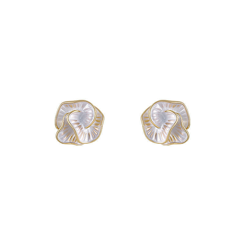 French Style Temperament Camellia Ear Top Female High Sense Flower-shaped Earrings