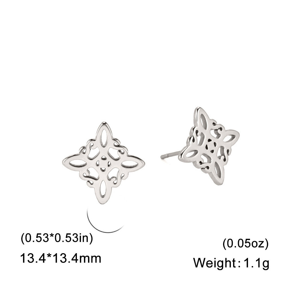 Plating Titanium Steel Cut Hollow Style Witch Rings