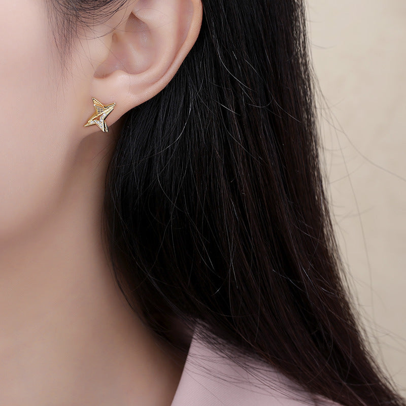 Sterling Sier Needle Simple Female Temperament Stud Earrings