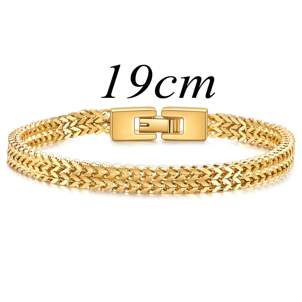 Men's Hip Hop Stainless Steel Keel Snake Chain Fashion Bracelets