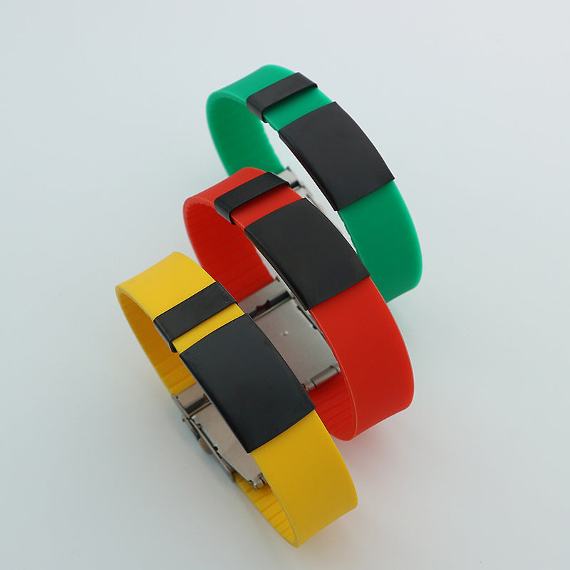 Bracelets en titane tendance Hip Hop, bijoux de Couple en Silicone