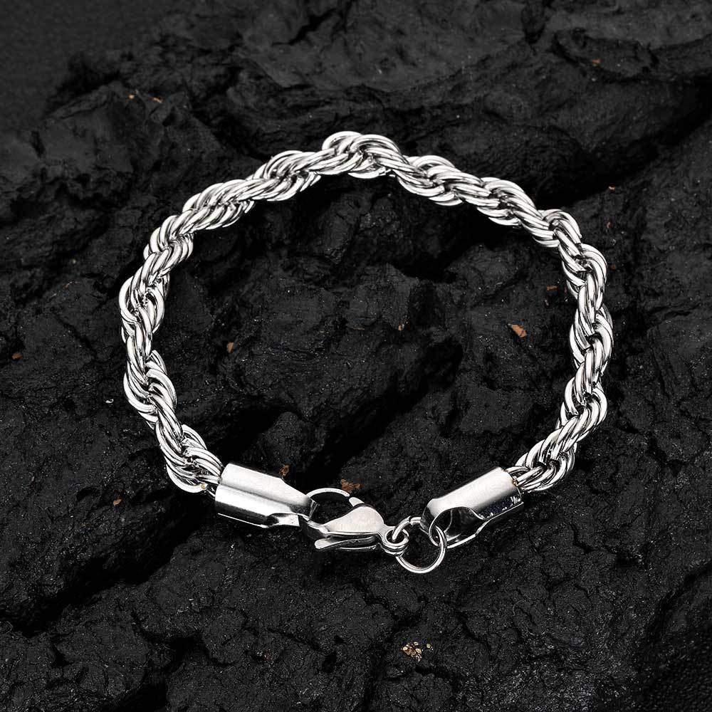 Men's Stainless Steel Hemp Flowers Chain Fashion Bracelets