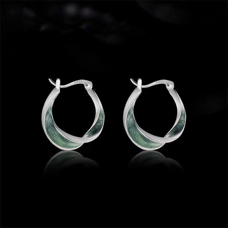 Women's Chinese Irregular Drip Glazed Ear Clip Summer Simple Fashion Earrings