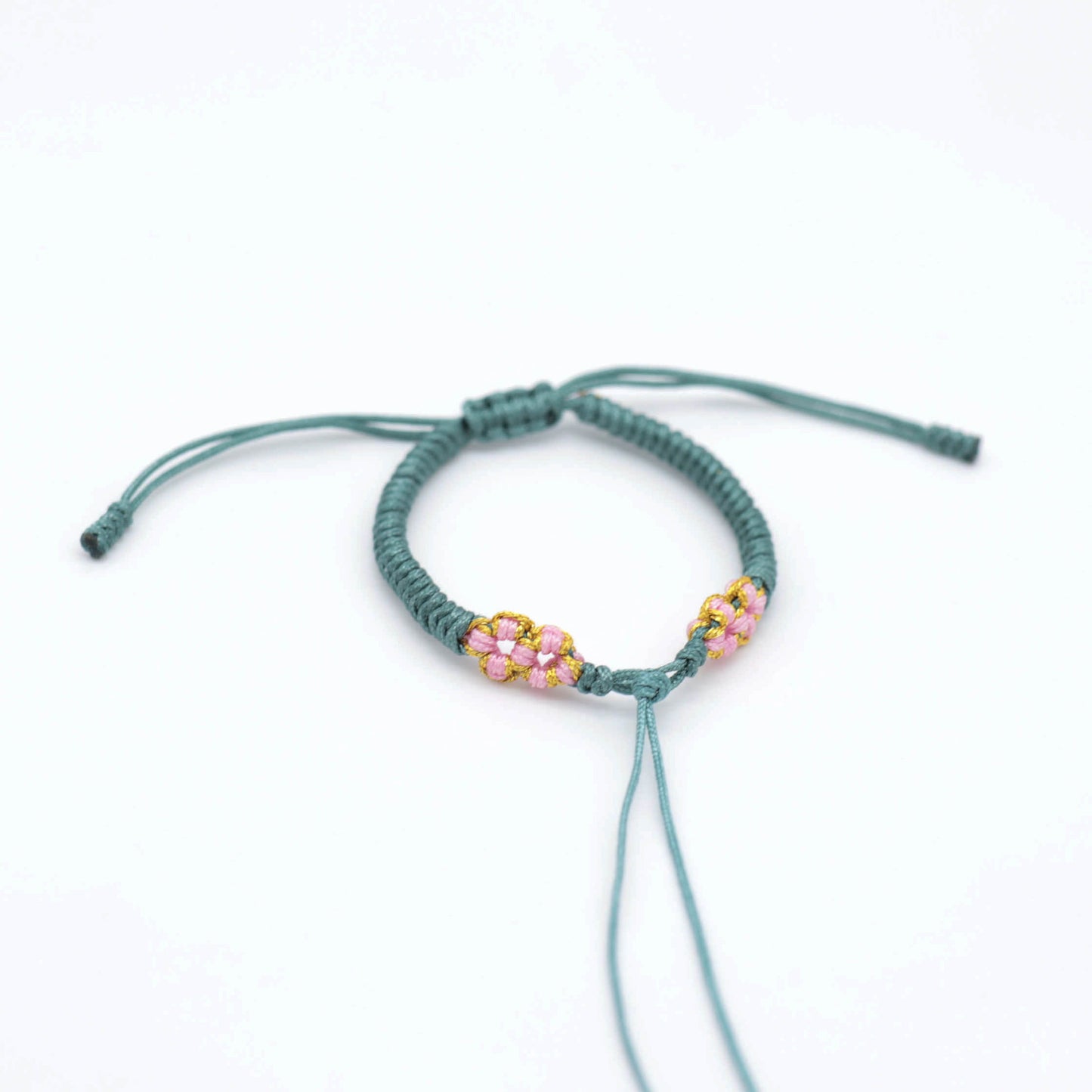 Knot Hand-woven Peach Blossom Carrying Strap Wearable Transfer Beads Bracelets