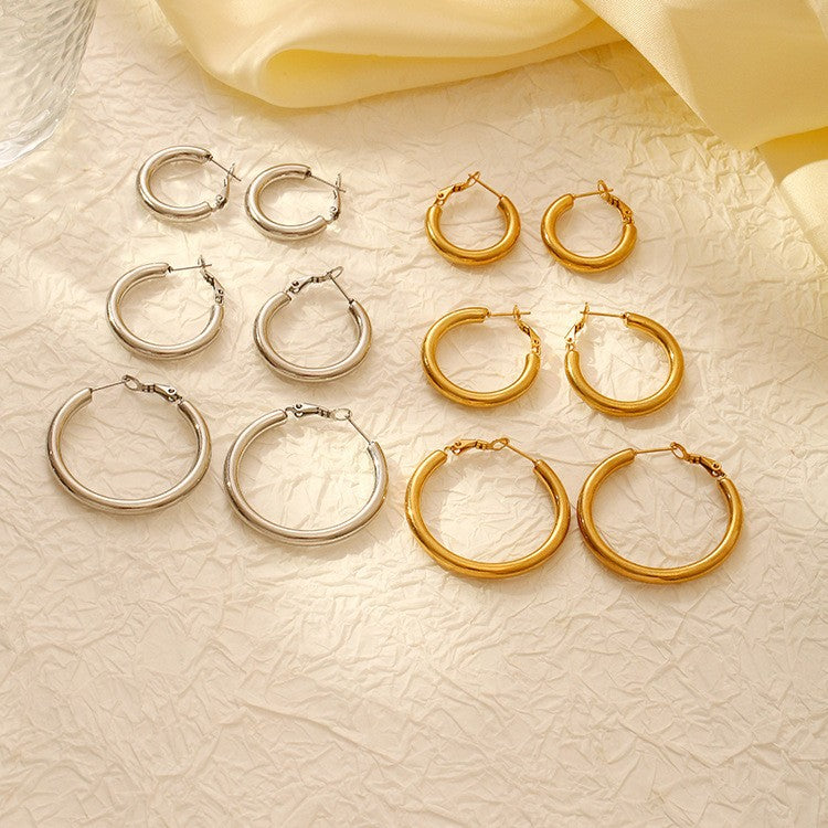 Women's Style Round Simple Trendy Niche Design Unique Graceful Earrings