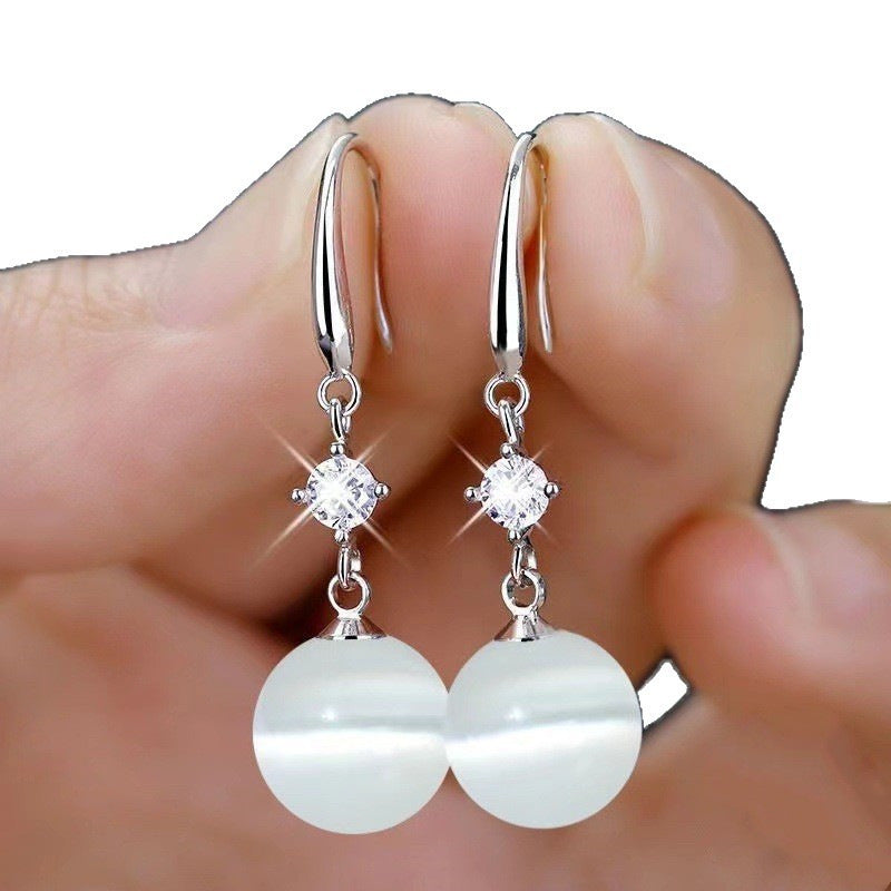 Chinese Style Opal Female Temperament High Earrings