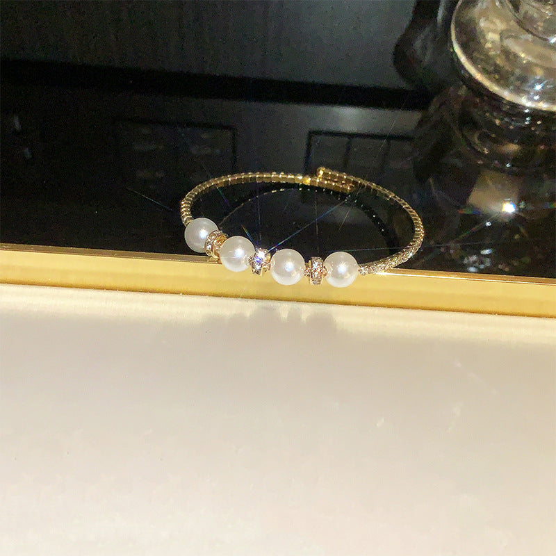 Rhinestone Zircon Elastic Laminated Adjustable Female Bracelets