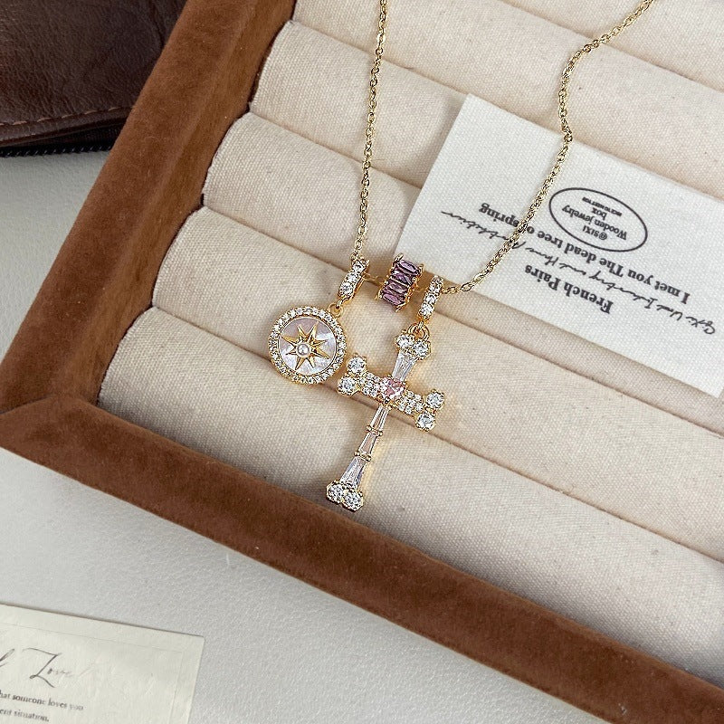 Women's Light Luxury Full Diamond Purple Clavicle Chain Personality Affordable High-grade Necklace
