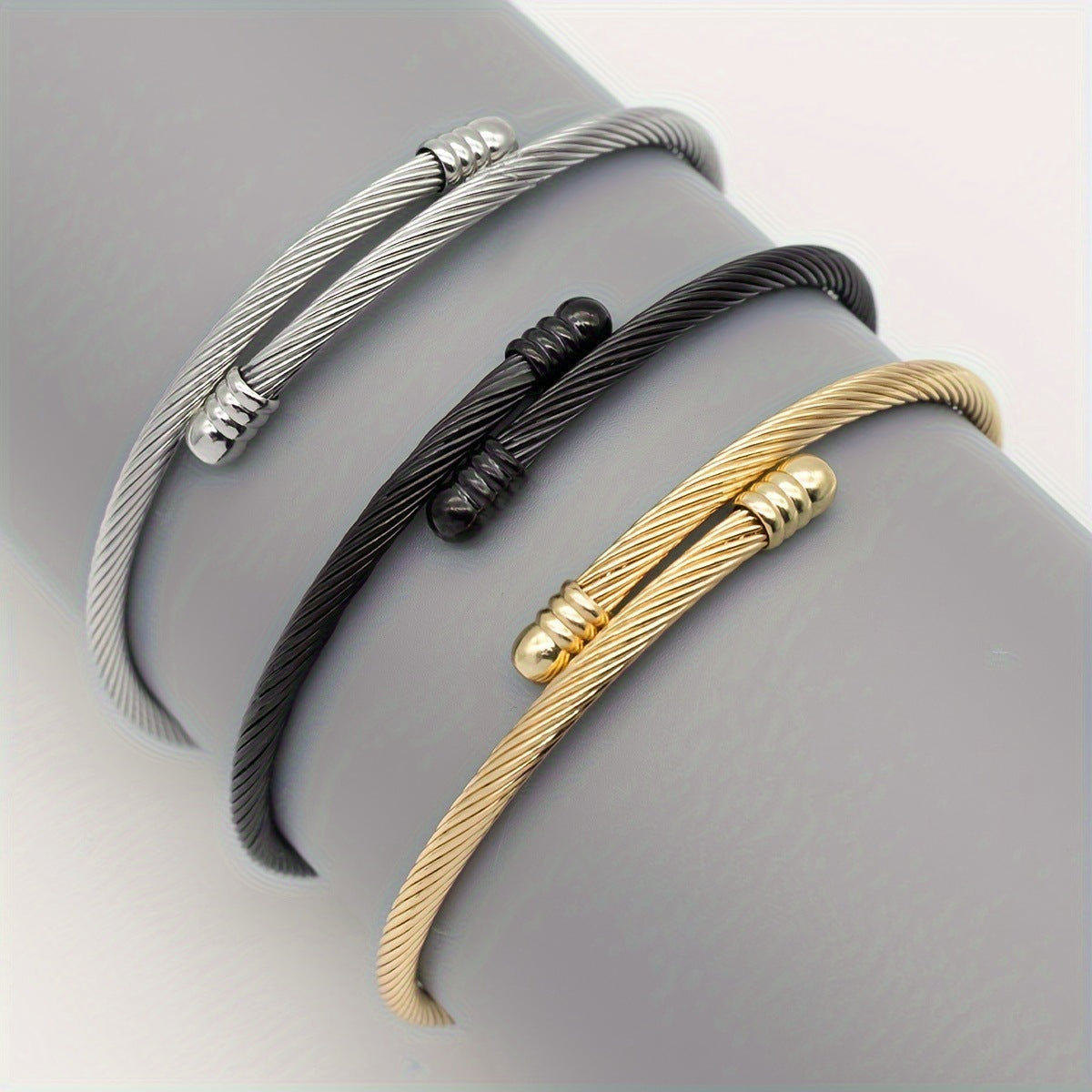 Women's Rope Stainless Steel Fashion Simple Opening Rose Bracelet