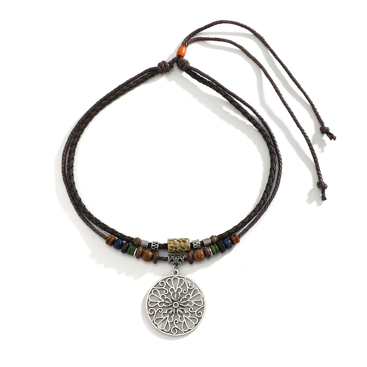 Women's Chinese Style Butterfly Wooden Bead Retro Tophus Necklaces