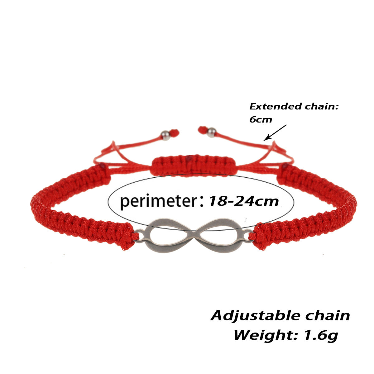 Bracelets simples en acier inoxydable avec corde rouge et papillon