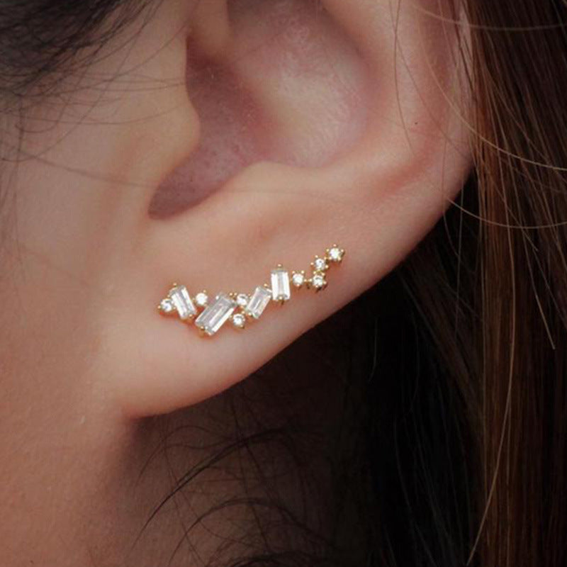 Women's Zircon Super Flash For Temperament Wild Simple Earrings