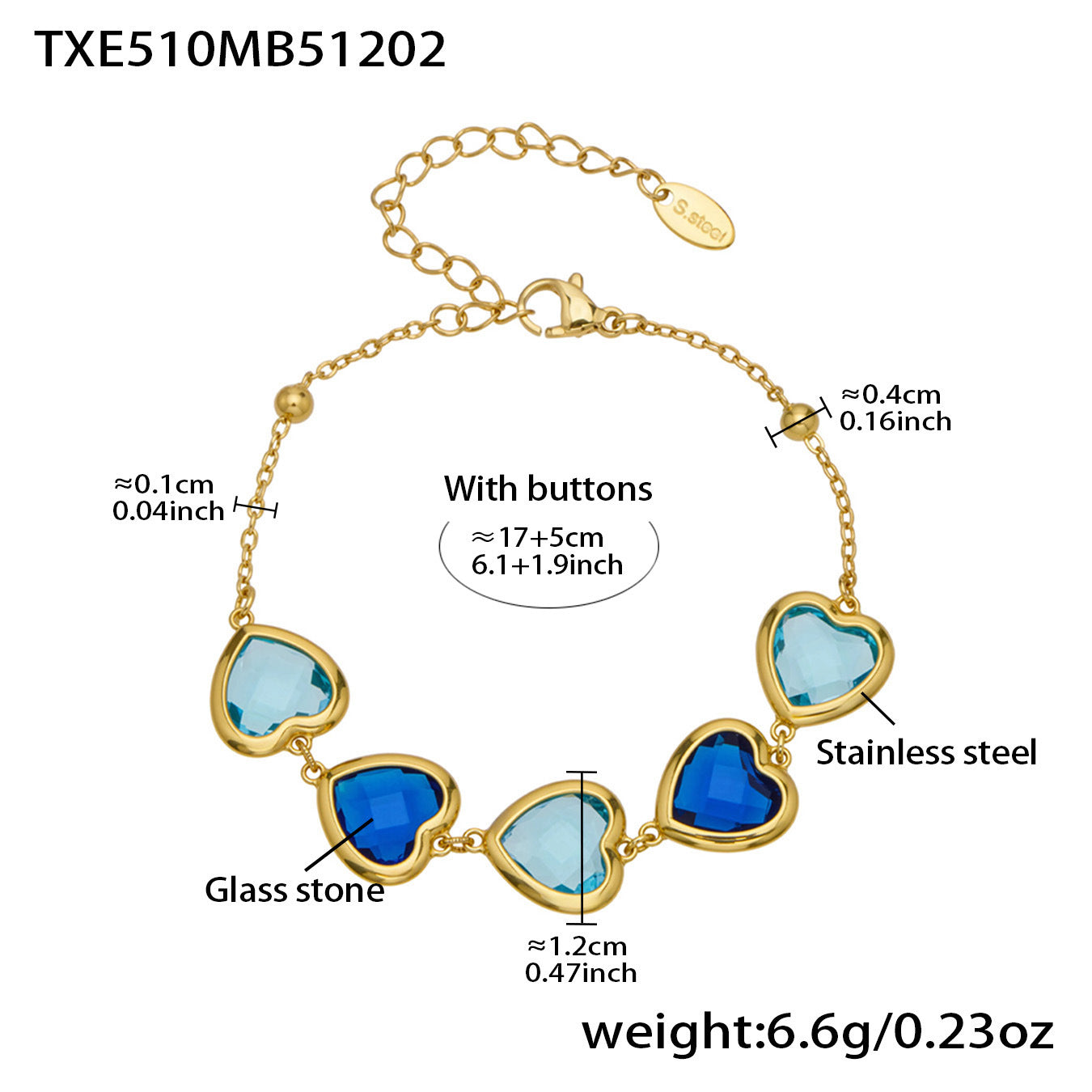 Cut Candy Color Heart-shaped Glass Stone Fashion Exquisite Stainless Rings