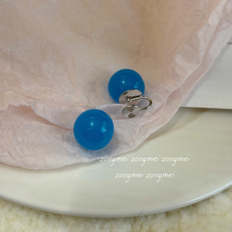 Small Size Round Beads Special Interest Simple Ear Clip