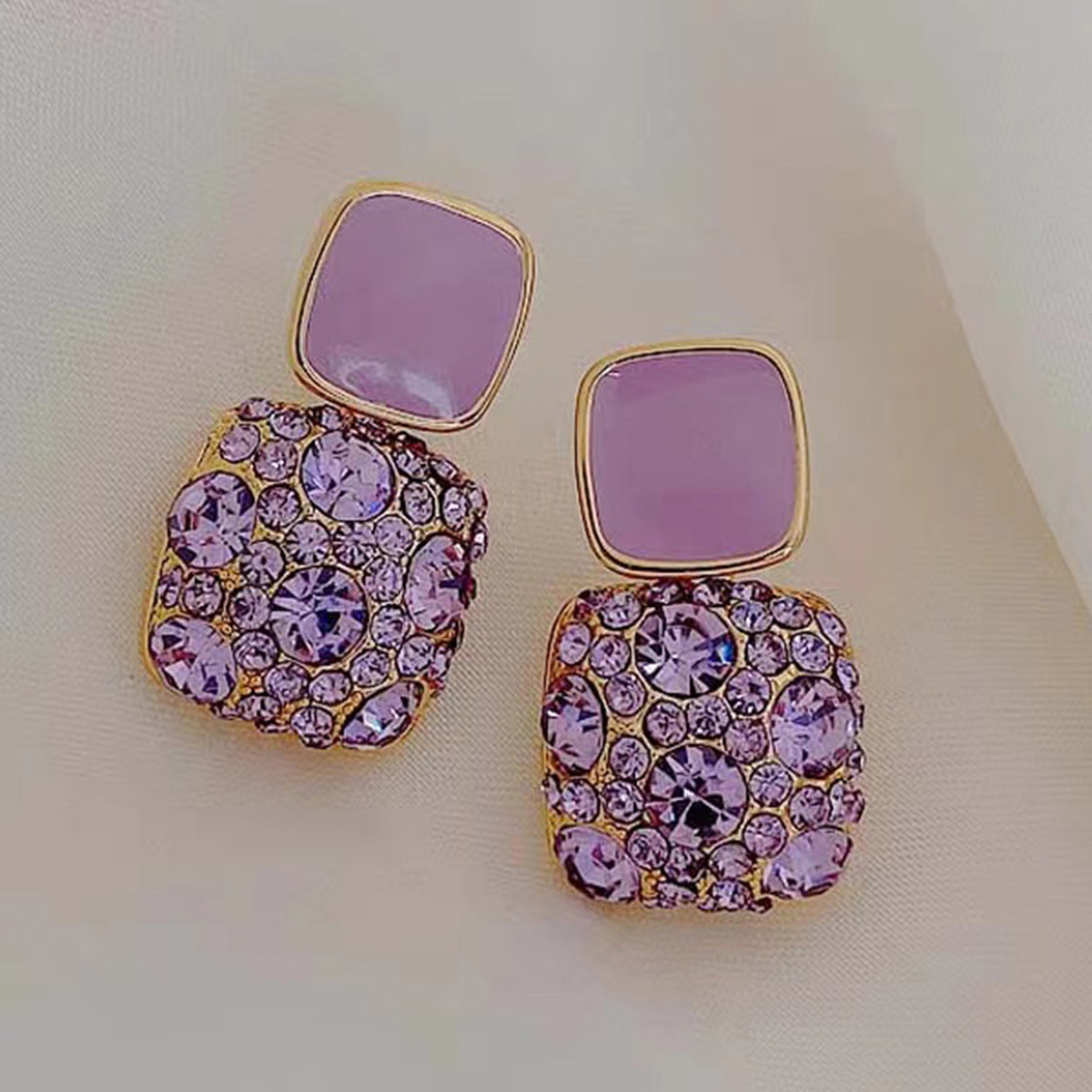 Design Simple Cold Style Purple Black Earrings