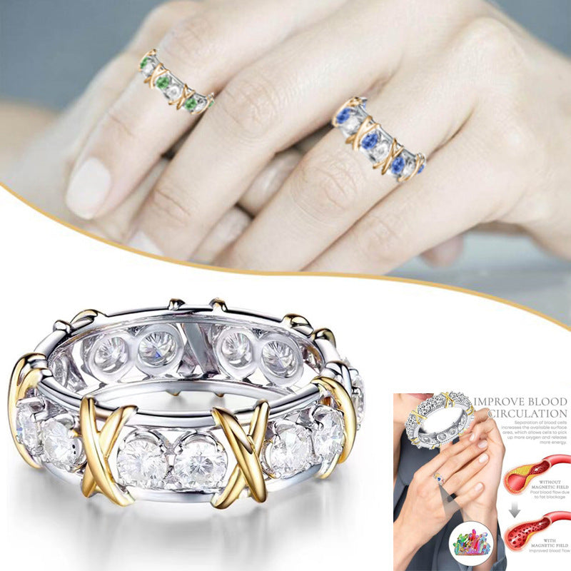 Luxury Shiny Zircon Cross Fashion Simple Rings