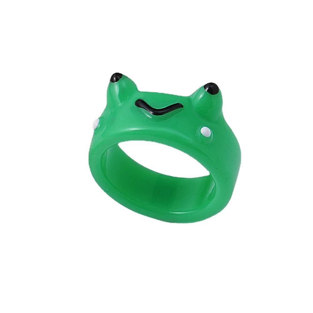 Cartoon Frog Fashion Cute Resin Index Rings