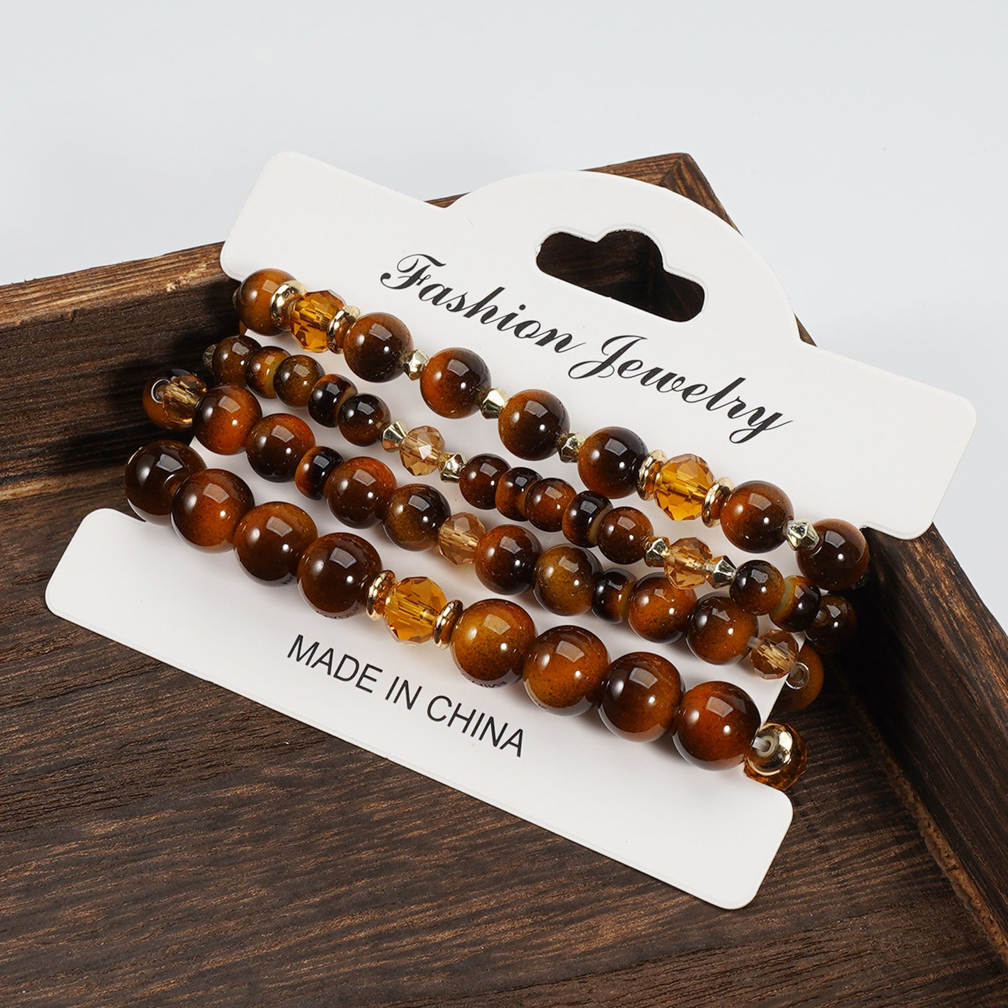 Women's & Men's Imitation Tiger Eye Stone Round Beads Jade Cat Style To Bracelet
