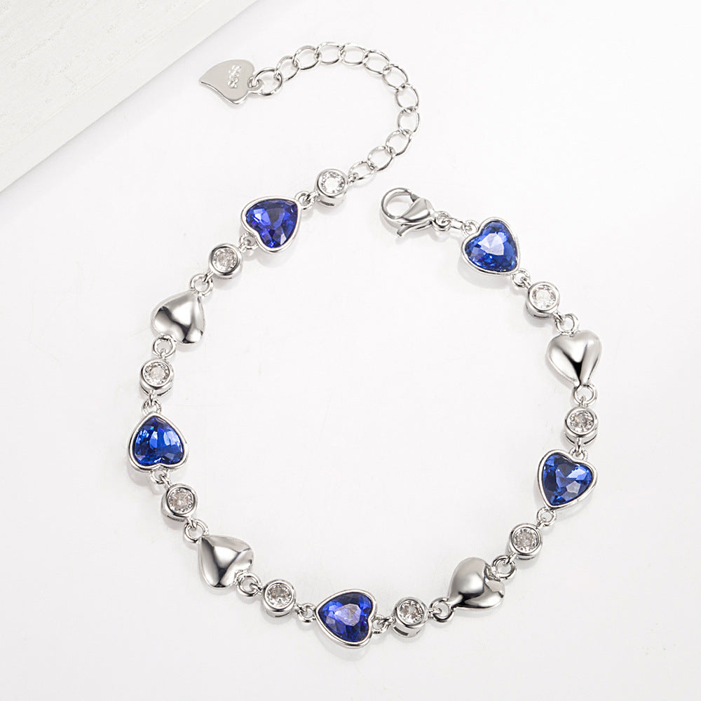 Damenarmbänder „Romantic Simple Love Cold Style Niche High Sense Blue“.