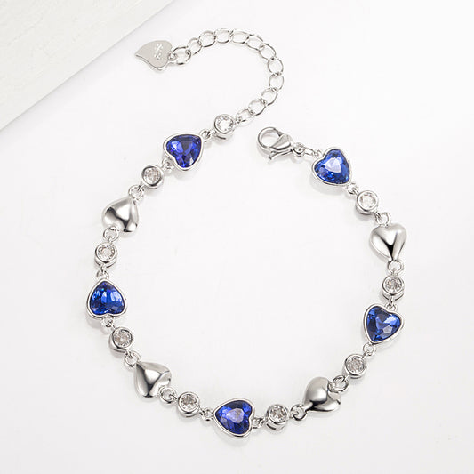 Women's Romantic Simple Love Cold Style Niche High Sense Blue Bracelets