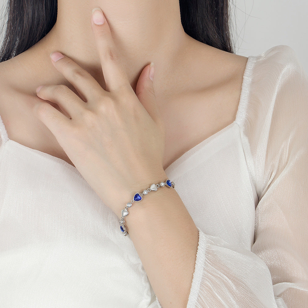 Bracelets romantiques pour femmes, amour Simple, Style froid, Niche, haut sens, bleu