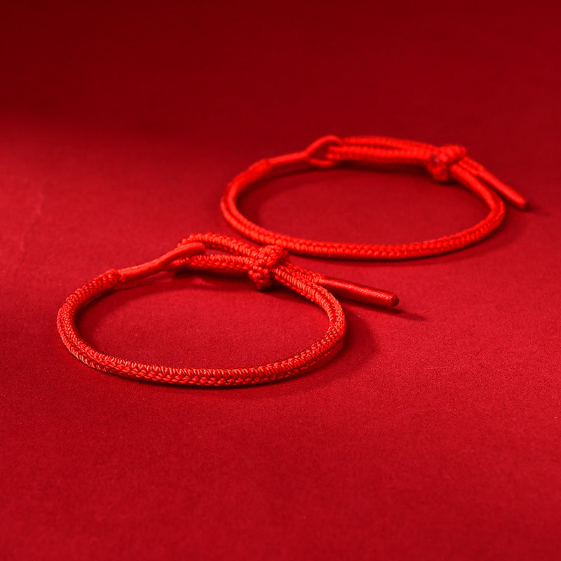 Life Red Rope Female Hand-woven Four-sided Male Couple Ethnic Bracelet