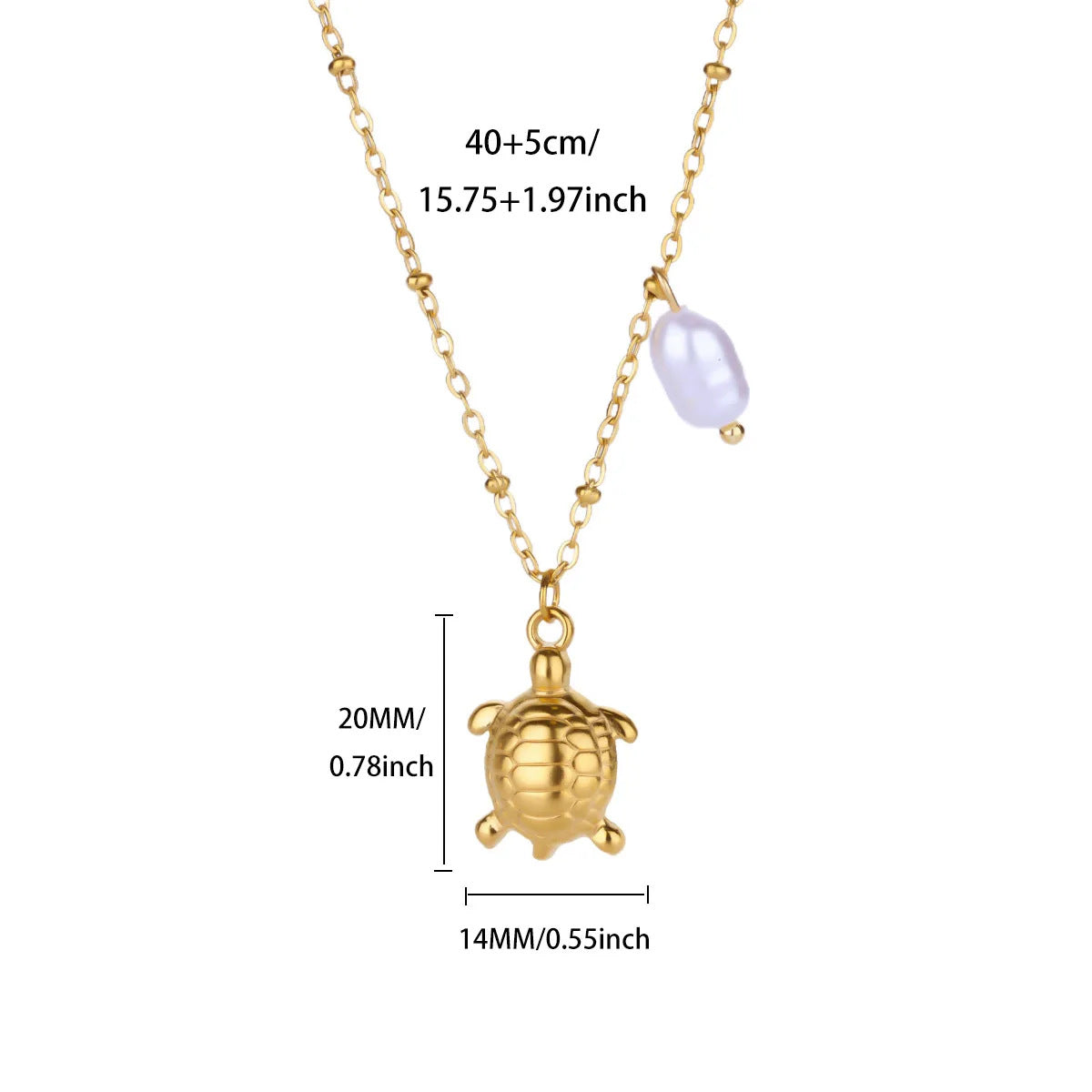 Small Conch Stainless Steel Shell Starfish Ocean Vacation Necklace