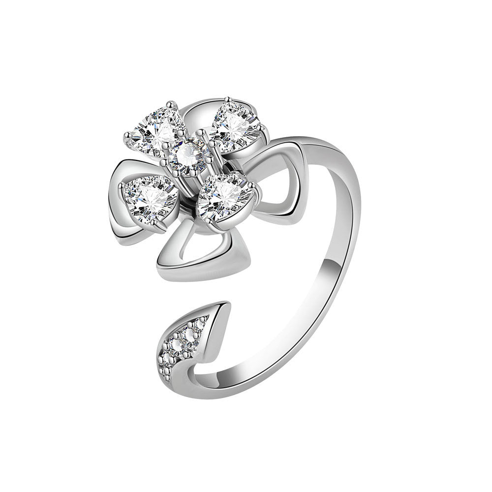 Flower Personality Affordable Luxury Fashion Open Index Rings