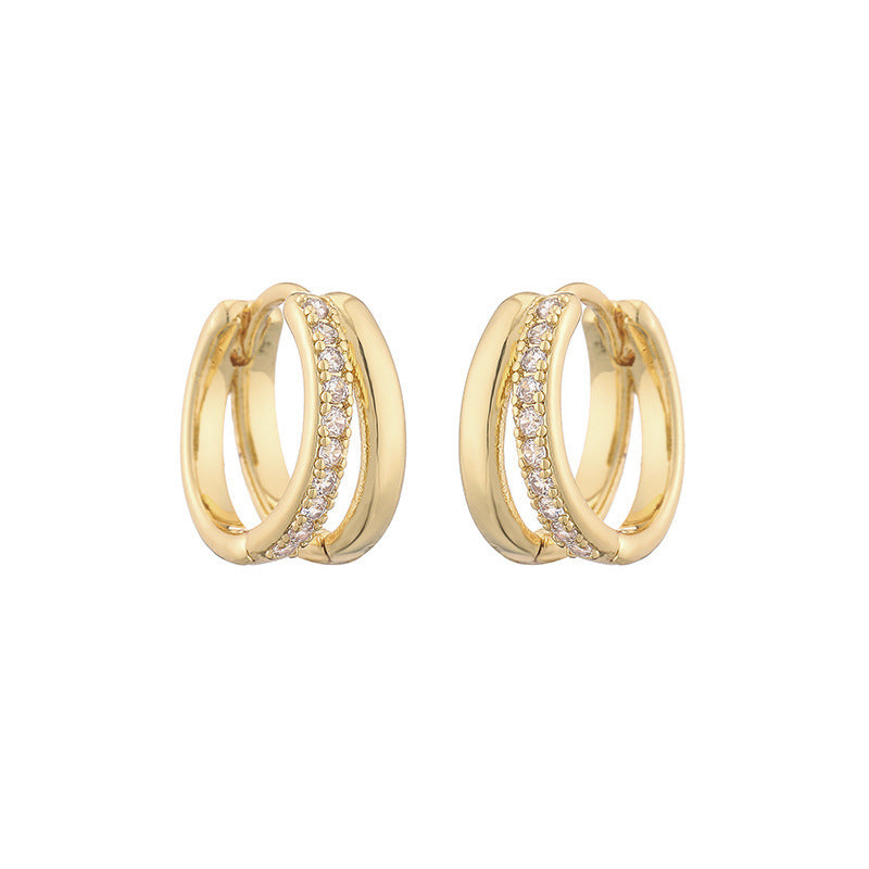 Women's Korean Style Fashion Exquisite Double Layer Ear Buckle