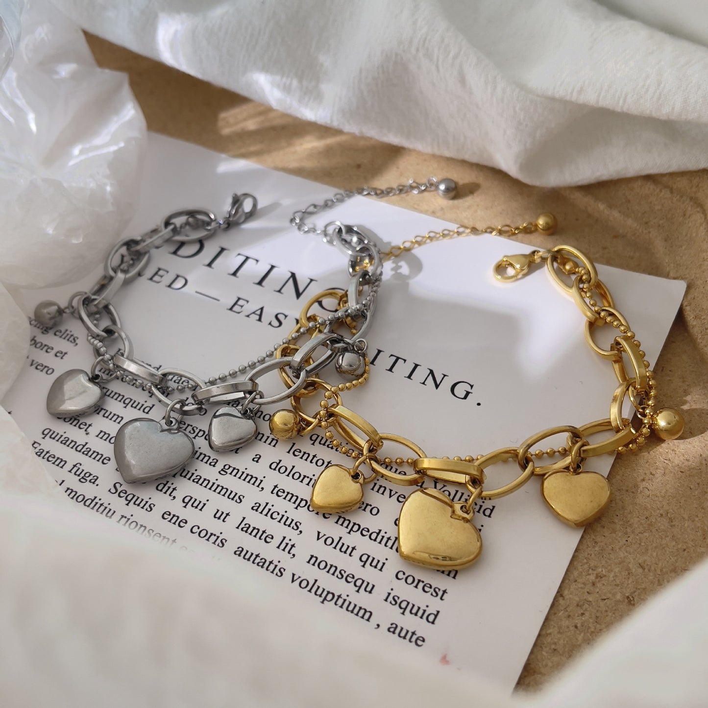 Women's Titanium Steel Love Electroplating Trendy Bracelet