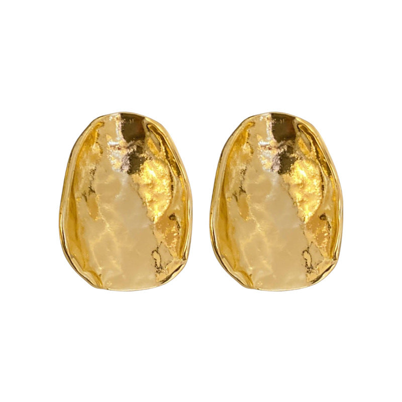 Women's Sier Needle Design Irregular Metal High-grade Minority Fashion Light Luxury Stud Earrings